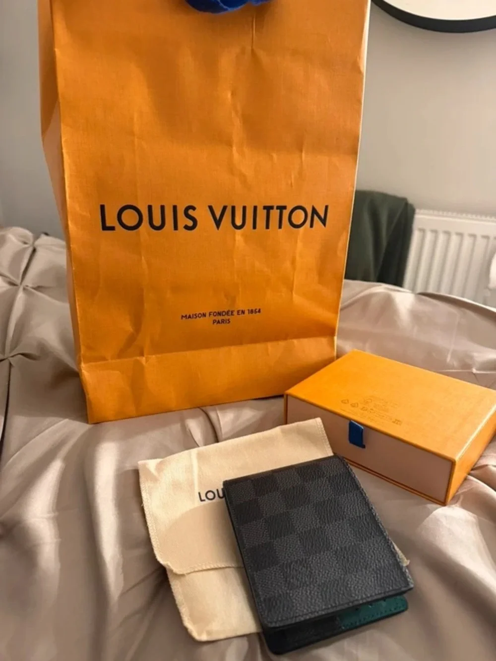 Louis Vuitton Black Damier Graphite Bi-Fold Wallet with Green Interior